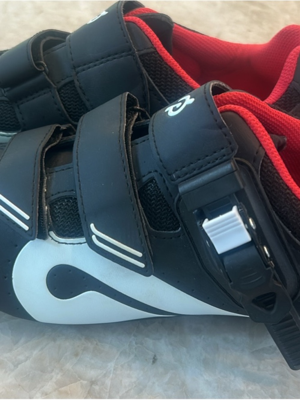 Peloton Black and Red Men's Athletic Cycling Shoes